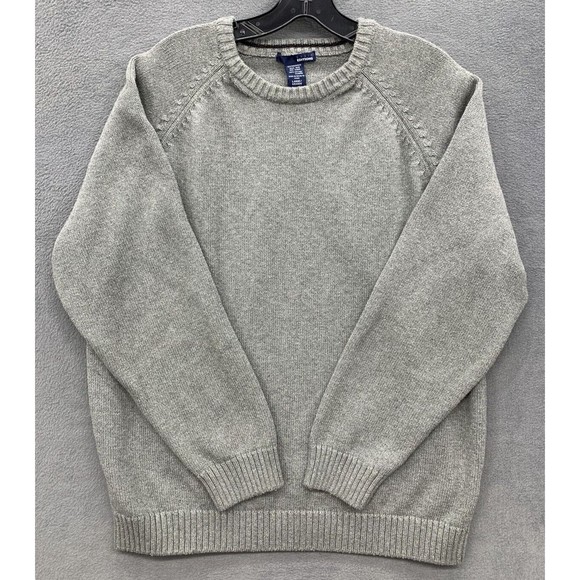 Basic Editions Pullover Sweaters Mens Size Large Gray Crew Neck 100% Cotton - Picture 1 of 13
